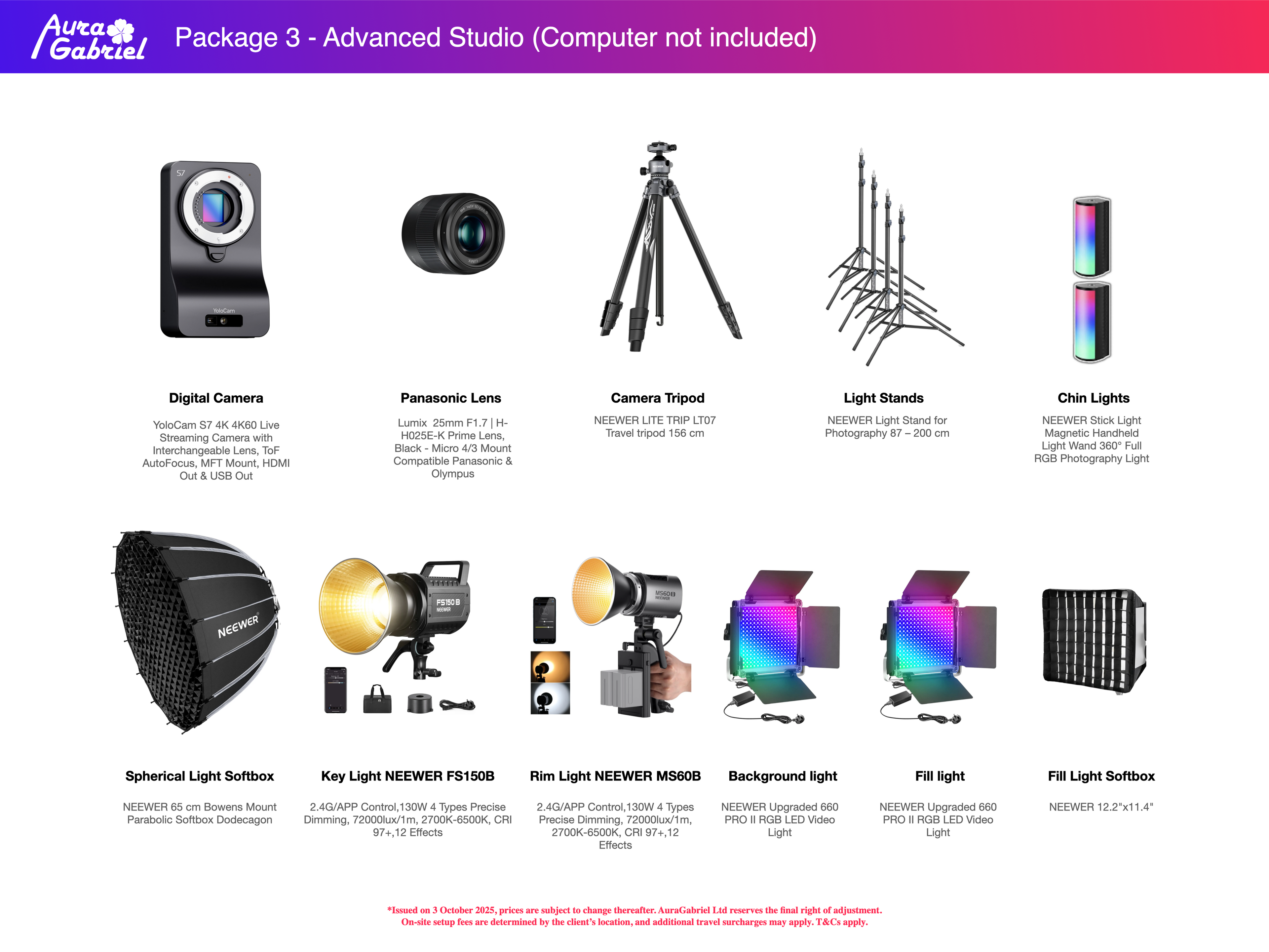 Package 3 - Advanced Studio (Computer not included)
