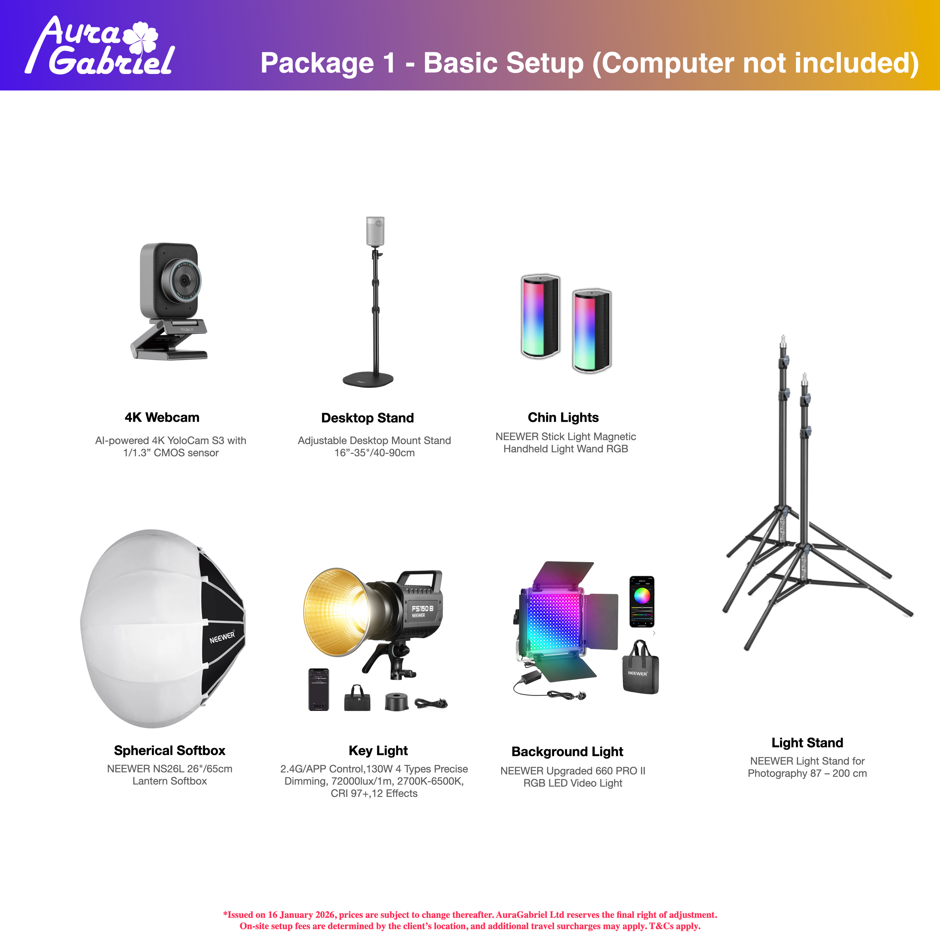 Package 1 - Basic Setup (Computer not included)