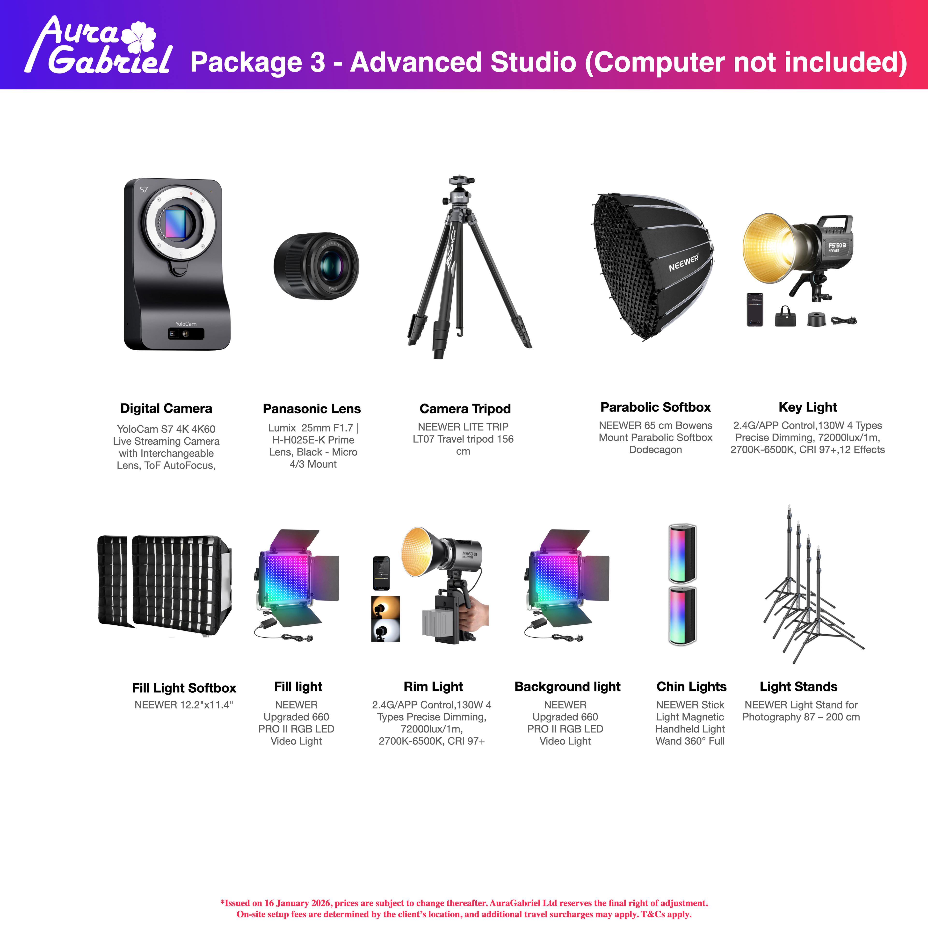 Package 3 - Advanced Studio (Computer not included)