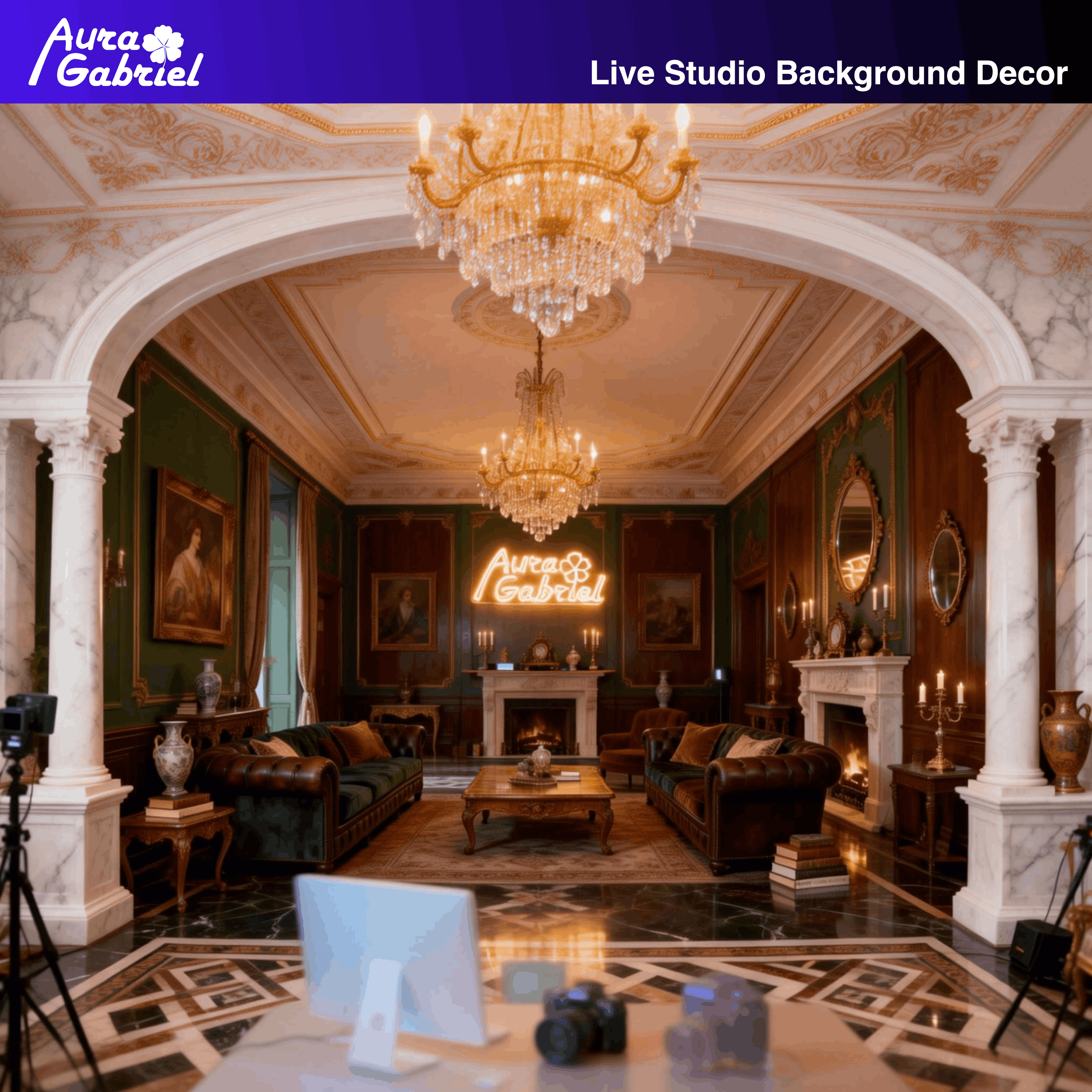 Live Studio Background Decor